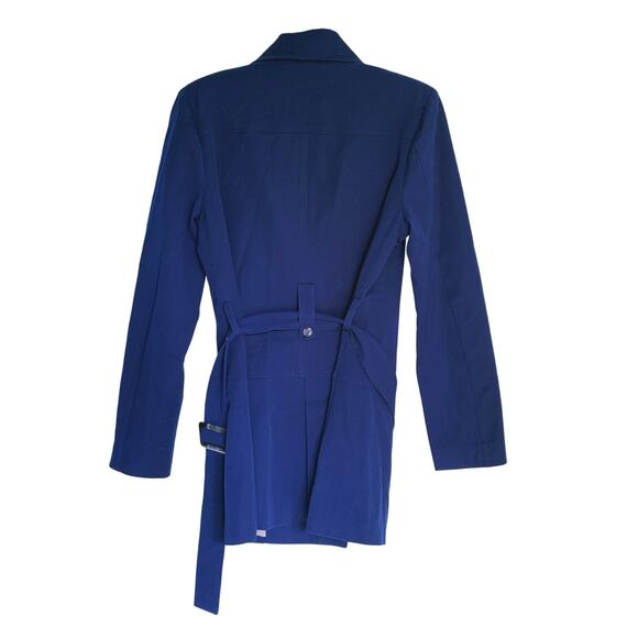 41 Hawthorn Crue Double Breasted Belted Trench PeaCoat Jacket Navy Blue Large - Picture 4 of 12